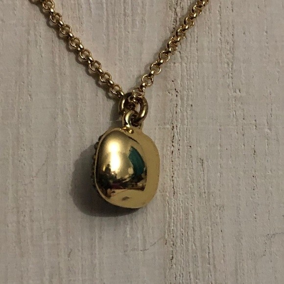 Blue Faceted Rhinestone on Gold Tone Chain - Picture 5 of 9